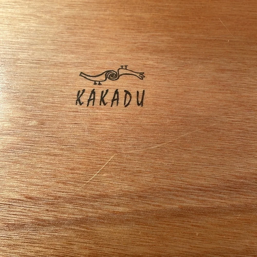 Kakadu Signed Wooden Hand Painted Vibrant Colored Exaggerate Person and Bird